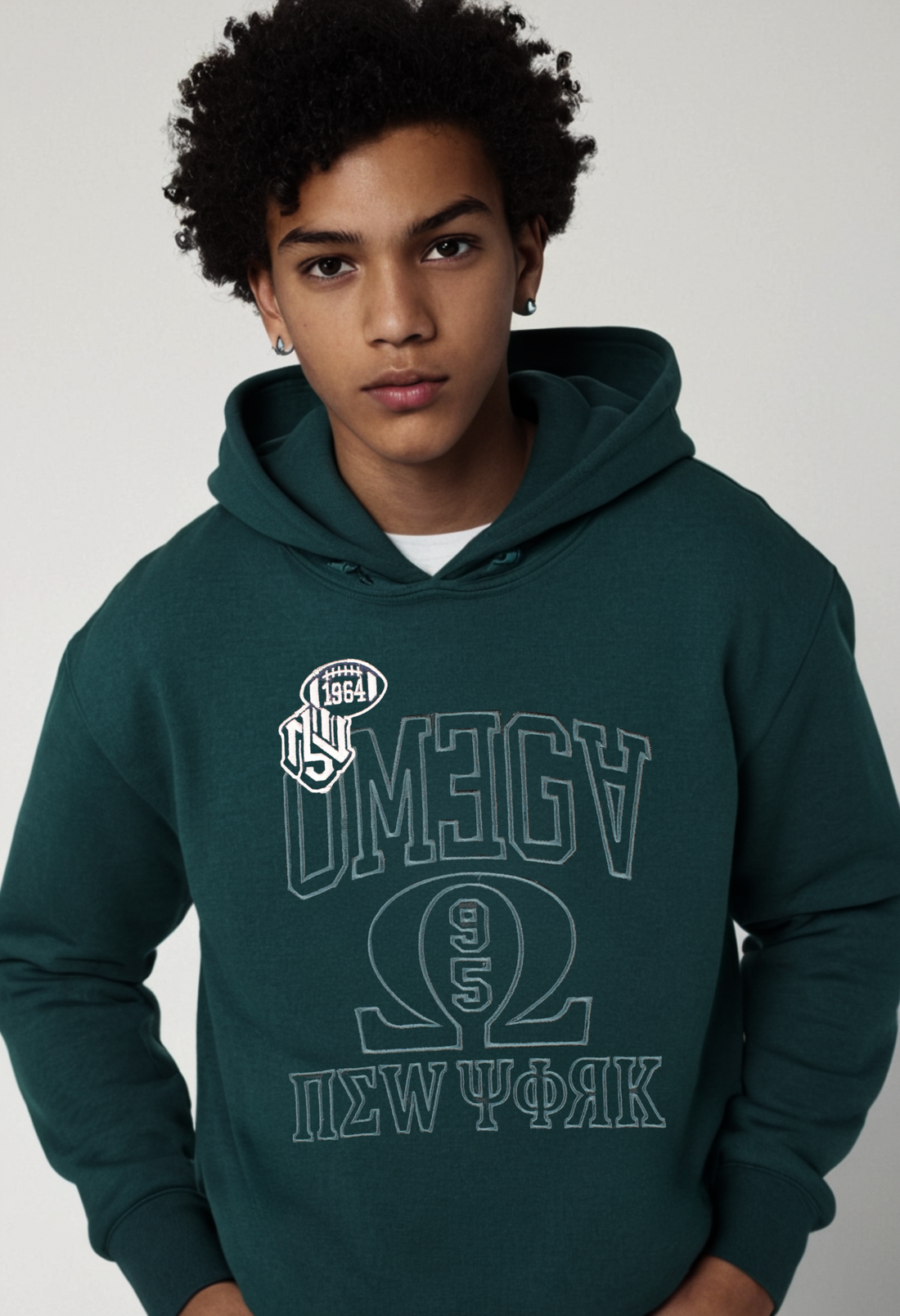 OVS Hoodie with "Omega New York 95” Embroidery